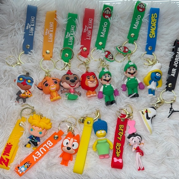 Colorful Cartoon Character Keychains Set - Picture 1 of 1